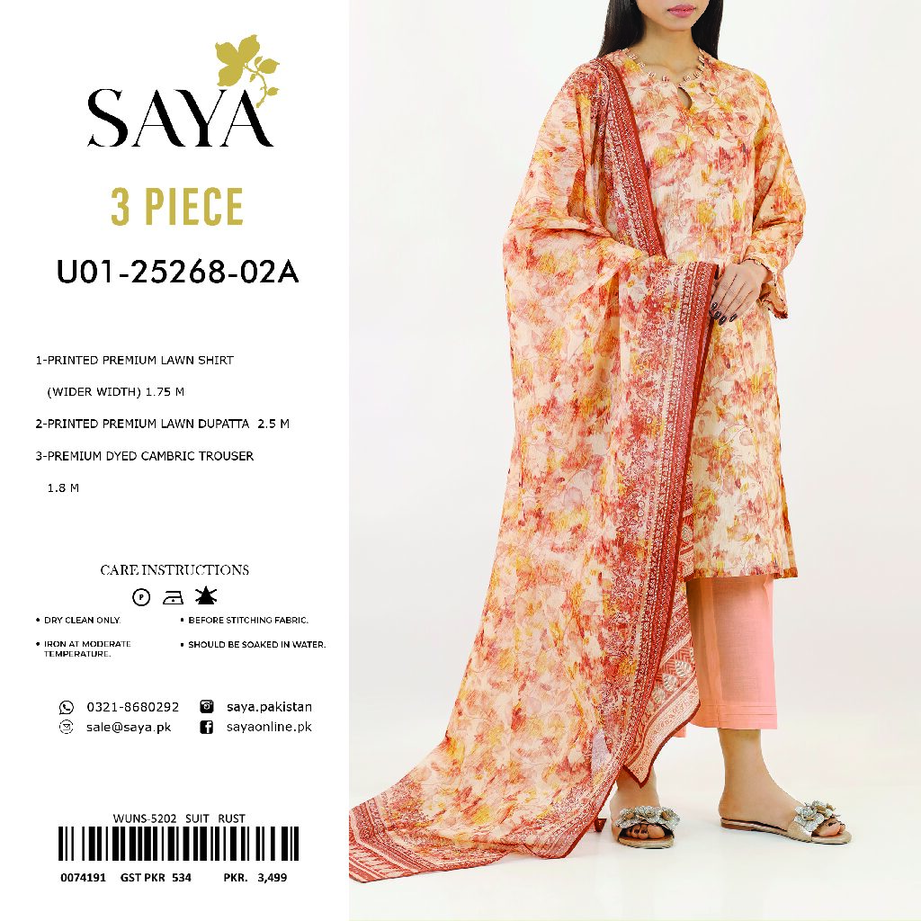 Saya suit 3 piece 1 premium layn shirt